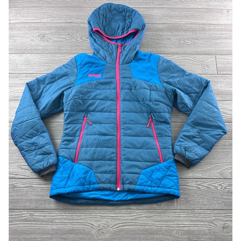 Bergans of Norway Primaloft Insulated Puffer Jacket Blue Pink Womens Small